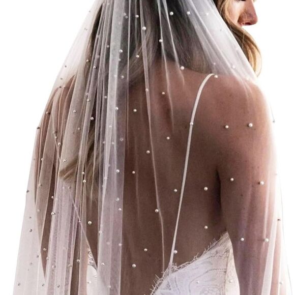Bridal Pearl Veil - Picture 1 of 4